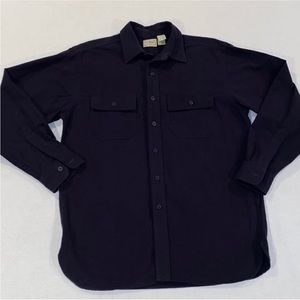 Men’s LL Bean Dark Blue Collared Button Down Shirt
